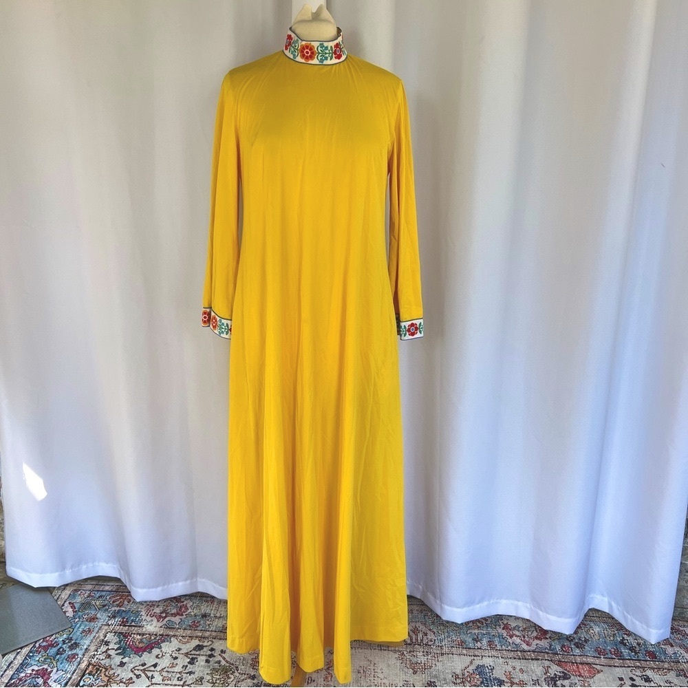 Vintage Vanity fair night gown house maxi long sleeve dress size 14 - Picture 1 of 16